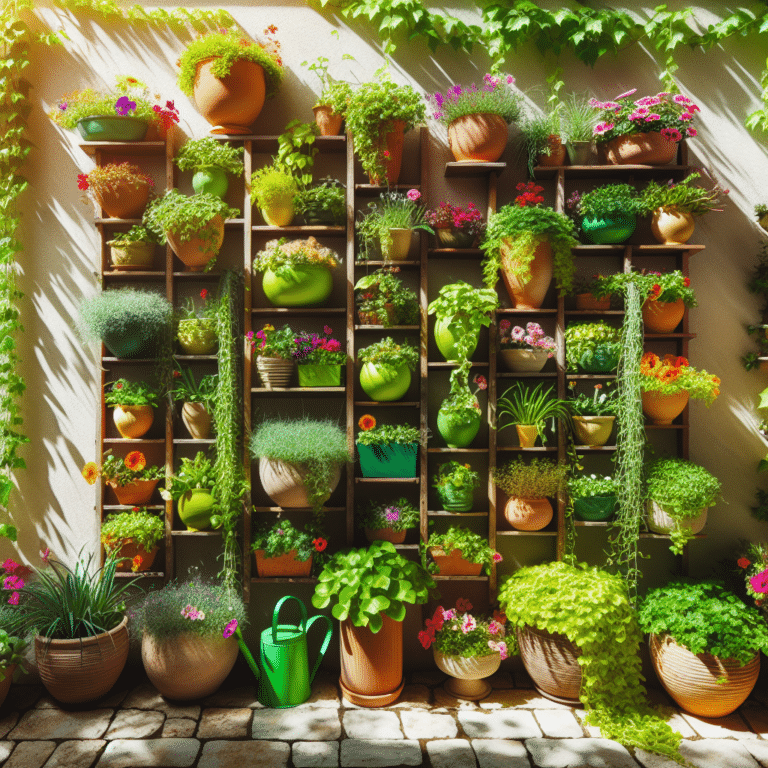 Creating a Vertical Garden with Pots and Racks